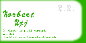 norbert ujj business card